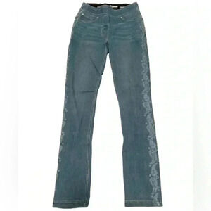 LUXE denim decal jegging stretch skinny jeans